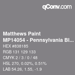 カラーコード: Matthews Paint - MP14054 - Pennsylvania Bluestone | qconv.com