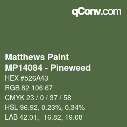 Color code: Matthews Paint - MP14084 - Pineweed | qconv.com