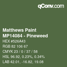 Código de color: Matthews Paint - MP14084 - Pineweed | qconv.com