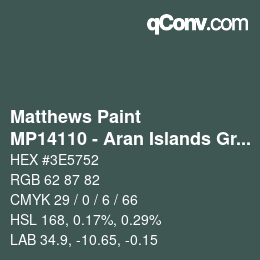 カラーコード: Matthews Paint - MP14110 - Aran Islands Green | qconv.com
