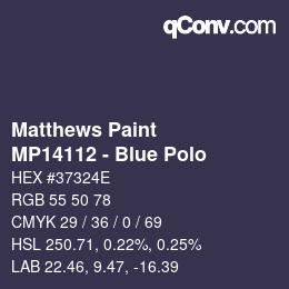 カラーコード: Matthews Paint - MP14112 - Blue Polo | qconv.com