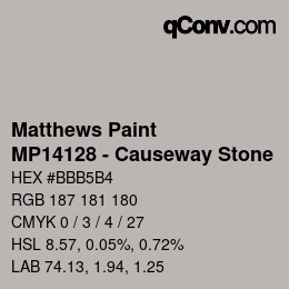 Código de color: Matthews Paint - MP14128 - Causeway Stone | qconv.com