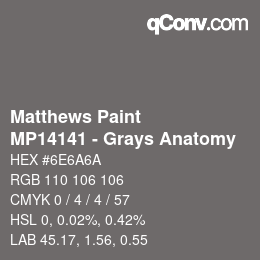 Color code: Matthews Paint - MP14141 - Grays Anatomy | qconv.com