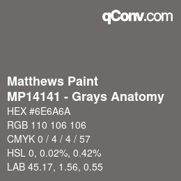 Code couleur: Matthews Paint - MP14141 - Grays Anatomy | qconv.com