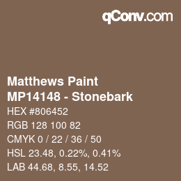 Color code: Matthews Paint - MP14148 - Stonebark | qconv.com
