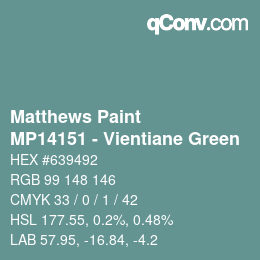 カラーコード: Matthews Paint - MP14151 - Vientiane Green | qconv.com