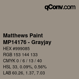 Color code: Matthews Paint - MP14176 - Grayjay | qconv.com