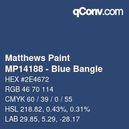 カラーコード: Matthews Paint - MP14188 - Blue Bangle | qconv.com