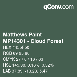 Code couleur: Matthews Paint - MP14301 - Cloud Forest | qconv.com