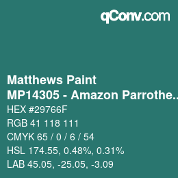 Color code: Matthews Paint - MP14305 - Amazon Parrothead | qconv.com