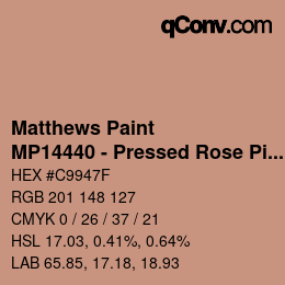 カラーコード: Matthews Paint - MP14440 - Pressed Rose Pink | qconv.com