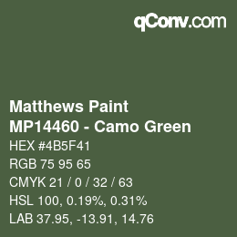 Farbcode: Matthews Paint - MP14460 - Camo Green | qconv.com