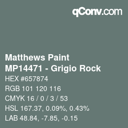 Color code: Matthews Paint - MP14471 - Grigio Rock | qconv.com