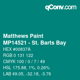 Color code: Matthews Paint - MP14521 - St. Barts Bay | qconv.com