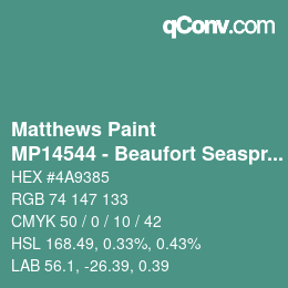 Code couleur: Matthews Paint - MP14544 - Beaufort Seaspray | qconv.com