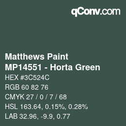 Color code: Matthews Paint - MP14551 - Horta Green | qconv.com