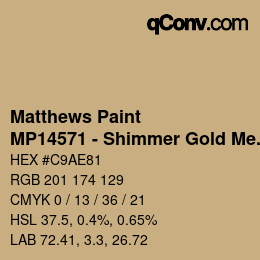 カラーコード: Matthews Paint - MP14571 - Shimmer Gold Met | qconv.com