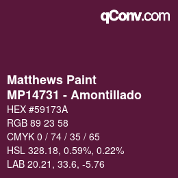 Color code: Matthews Paint - MP14731 - Amontillado | qconv.com