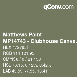 カラーコード: Matthews Paint - MP14743 - Clubhouse Canvas | qconv.com