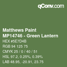 Code couleur: Matthews Paint - MP14746 - Green Lantern | qconv.com