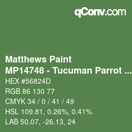 Color code: Matthews Paint - MP14748 - Tucuman Parrot Green | qconv.com