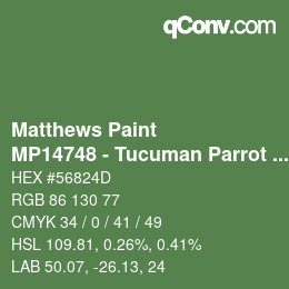 カラーコード: Matthews Paint - MP14748 - Tucuman Parrot Green | qconv.com