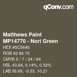 Color code: Matthews Paint - MP14770 - Nori Green | qconv.com