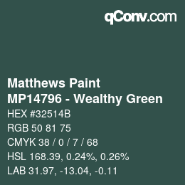 カラーコード: Matthews Paint - MP14796 - Wealthy Green | qconv.com
