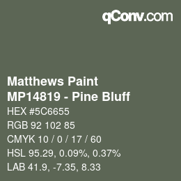 Color code: Matthews Paint - MP14819 - Pine Bluff | qconv.com