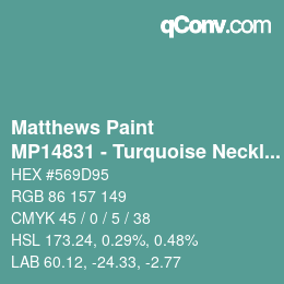 Code couleur: Matthews Paint - MP14831 - Turquoise Necklace | qconv.com