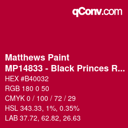 Color code: Matthews Paint - MP14833 - Black Princes Ruby | qconv.com