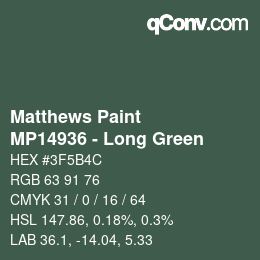 カラーコード: Matthews Paint - MP14936 - Long Green | qconv.com