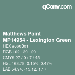 カラーコード: Matthews Paint - MP14954 - Lexington Green | qconv.com