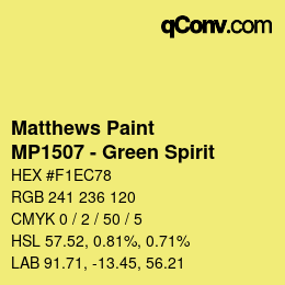 カラーコード: Matthews Paint - MP1507 - Green Spirit | qconv.com
