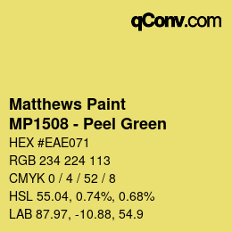 Color code: Matthews Paint - MP1508 - Peel Green | qconv.com