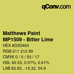 Color code: Matthews Paint - MP1509 - Bitter Lime | qconv.com