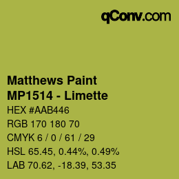 Color code: Matthews Paint - MP1514 - Limette | qconv.com