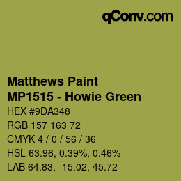 カラーコード: Matthews Paint - MP1515 - Howie Green | qconv.com