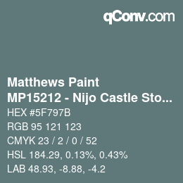 Color code: Matthews Paint - MP15212 - Nijo Castle Stone | qconv.com