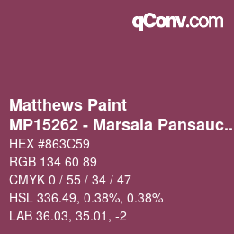 Color code: Matthews Paint - MP15262 - Marsala Pansauce | qconv.com