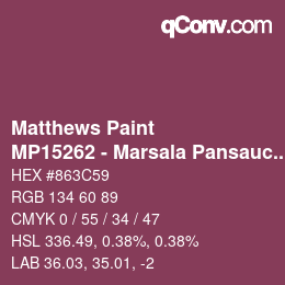 Código de color: Matthews Paint - MP15262 - Marsala Pansauce | qconv.com