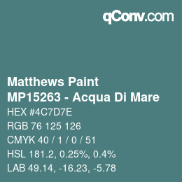 Color code: Matthews Paint - MP15263 - Acqua Di Mare | qconv.com