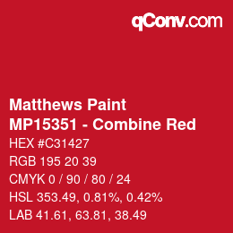 Farbcode: Matthews Paint - MP15351 - Combine Red | qconv.com