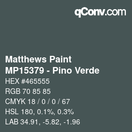 Farbcode: Matthews Paint - MP15379 - Pino Verde | qconv.com