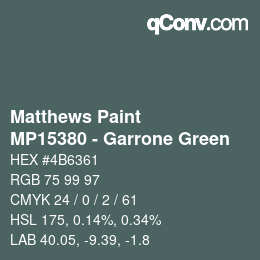 カラーコード: Matthews Paint - MP15380 - Garrone Green | qconv.com