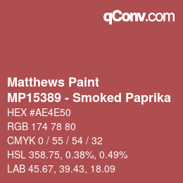 Farbcode: Matthews Paint - MP15389 - Smoked Paprika | qconv.com
