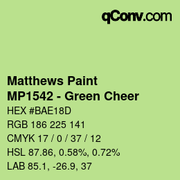 Código de color: Matthews Paint - MP1542 - Green Cheer | qconv.com