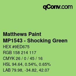 Farbcode: Matthews Paint - MP1543 - Shocking Green | qconv.com