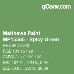カラーコード: Matthews Paint - MP15565 - Spicy Green | qconv.com