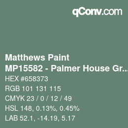 Color code: Matthews Paint - MP15582 - Palmer House Green | qconv.com